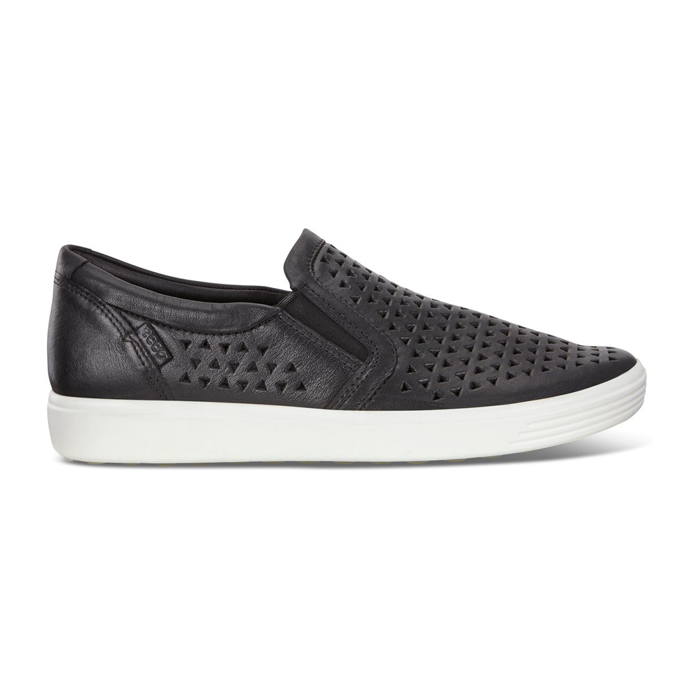 Womens Slip-On - ECCO Soft 7 Sneakers - Black - 9061EIALR